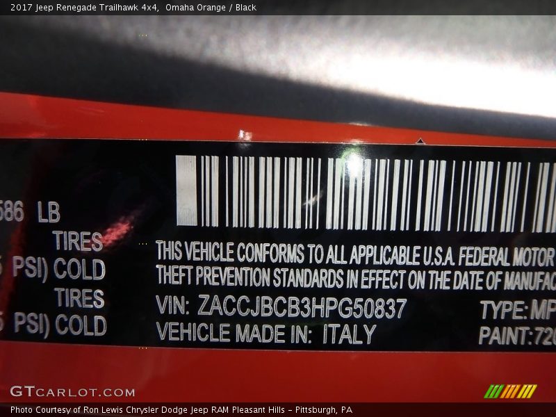 Omaha Orange / Black 2017 Jeep Renegade Trailhawk 4x4