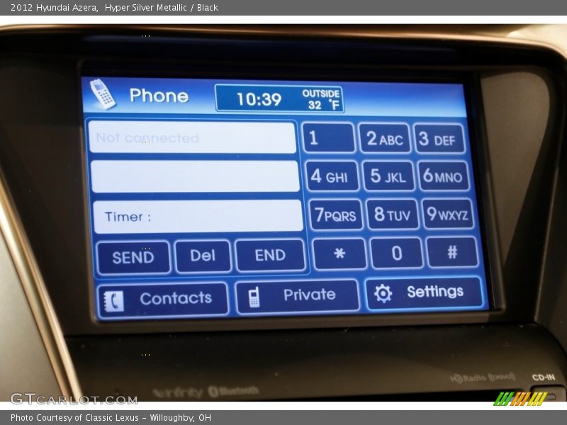 Hyper Silver Metallic / Black 2012 Hyundai Azera