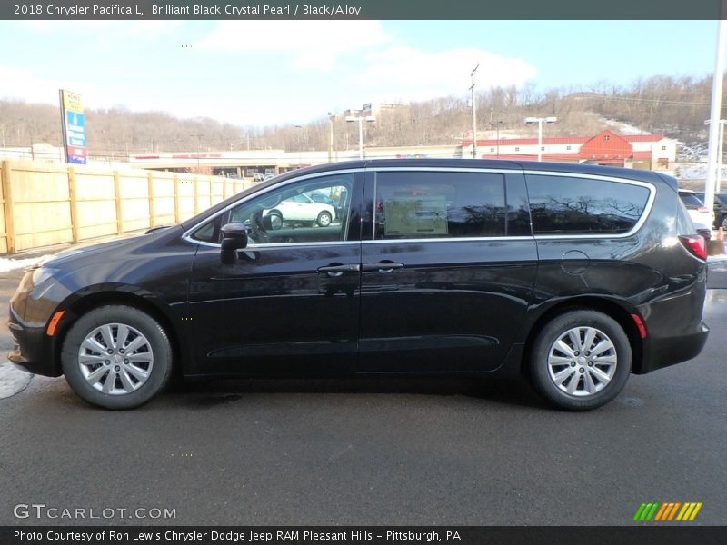 Brilliant Black Crystal Pearl / Black/Alloy 2018 Chrysler Pacifica L