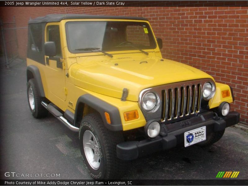 Solar Yellow / Dark Slate Gray 2005 Jeep Wrangler Unlimited 4x4