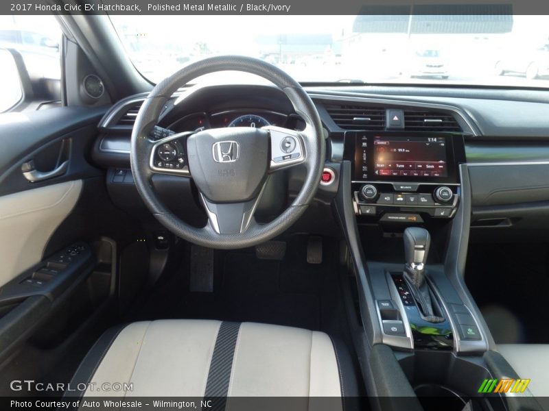Polished Metal Metallic / Black/Ivory 2017 Honda Civic EX Hatchback