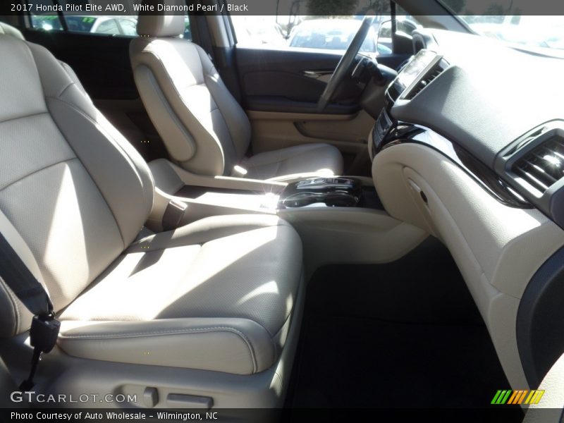 White Diamond Pearl / Black 2017 Honda Pilot Elite AWD
