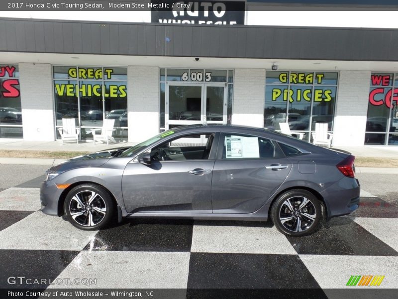 Modern Steel Metallic / Gray 2017 Honda Civic Touring Sedan
