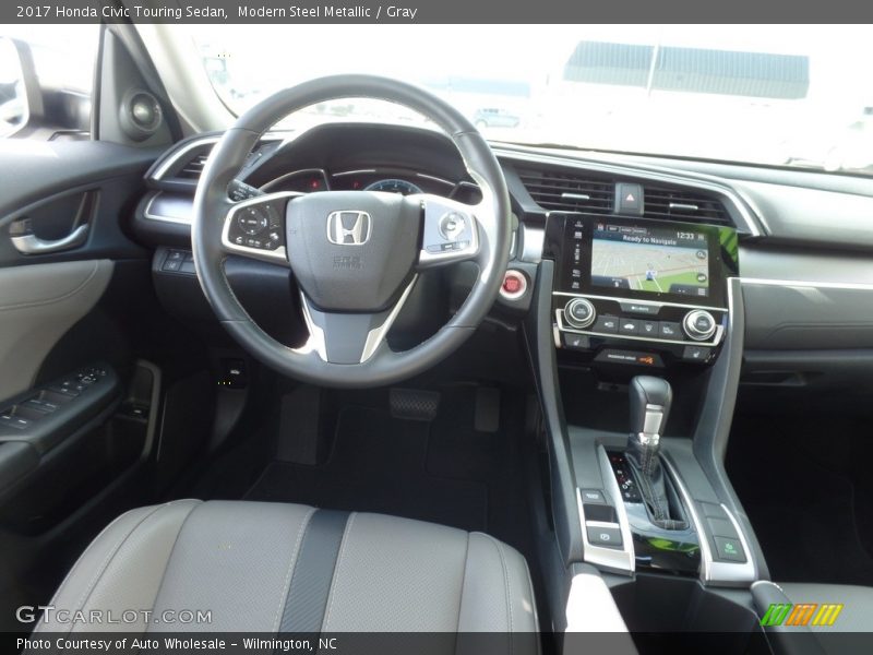 Modern Steel Metallic / Gray 2017 Honda Civic Touring Sedan