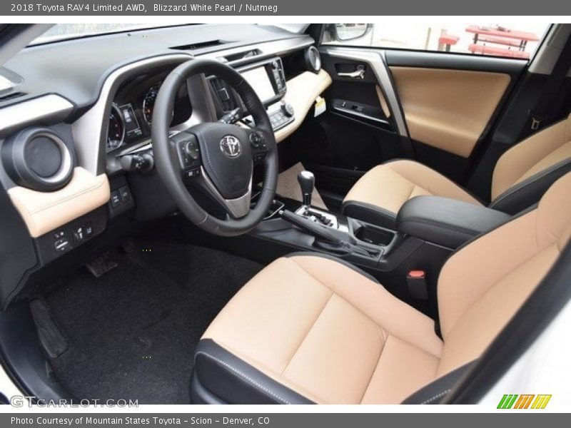 Blizzard White Pearl / Nutmeg 2018 Toyota RAV4 Limited AWD