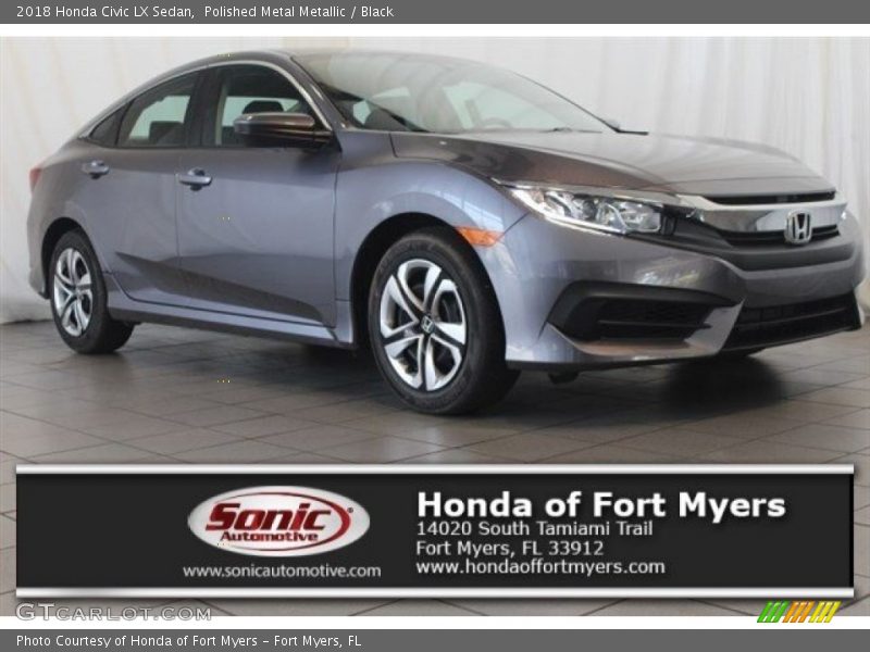 Polished Metal Metallic / Black 2018 Honda Civic LX Sedan