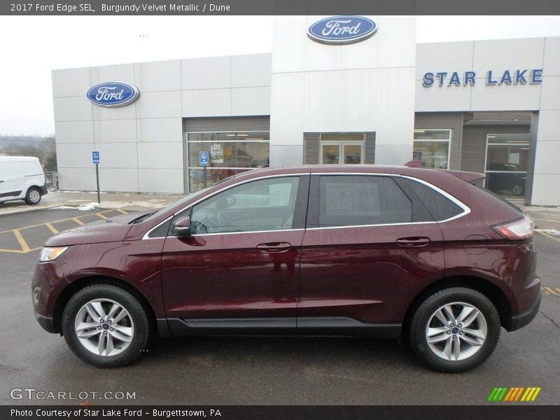 Burgundy Velvet Metallic / Dune 2017 Ford Edge SEL