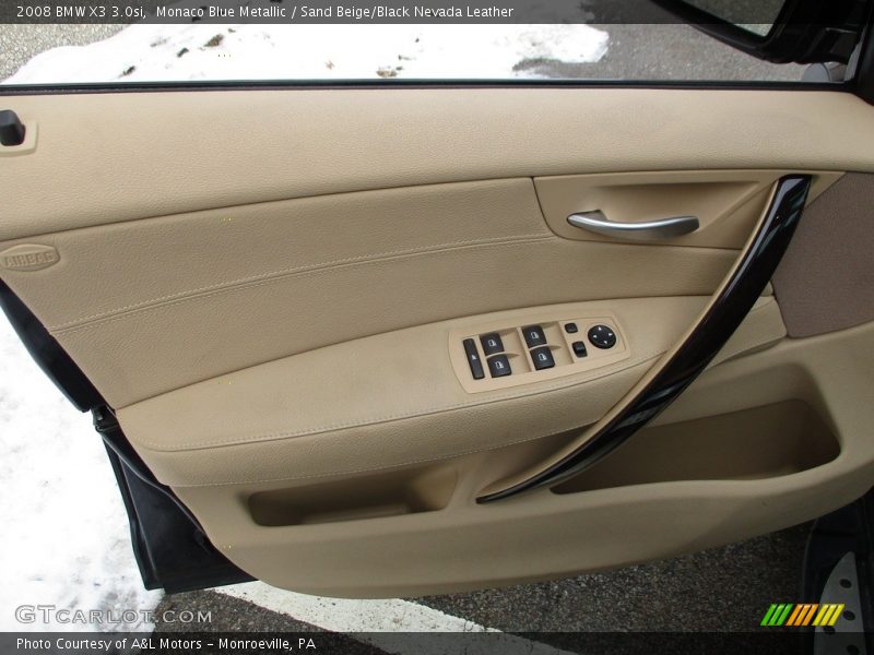 Monaco Blue Metallic / Sand Beige/Black Nevada Leather 2008 BMW X3 3.0si