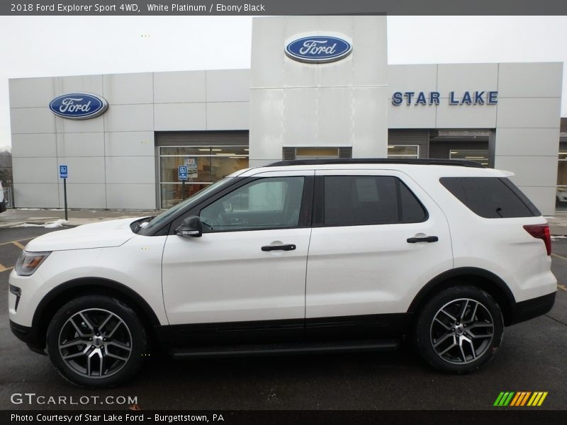 White Platinum / Ebony Black 2018 Ford Explorer Sport 4WD