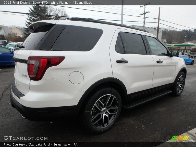White Platinum / Ebony Black 2018 Ford Explorer Sport 4WD