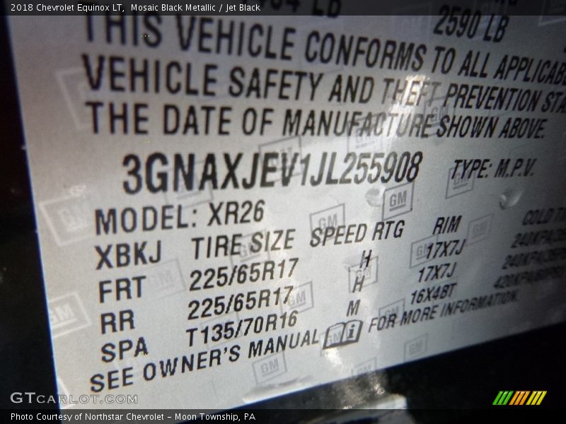 Mosaic Black Metallic / Jet Black 2018 Chevrolet Equinox LT