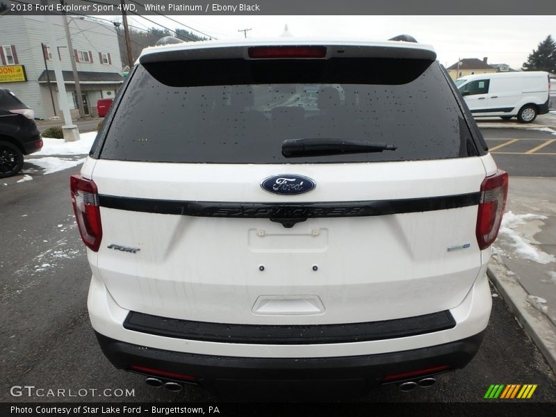 White Platinum / Ebony Black 2018 Ford Explorer Sport 4WD