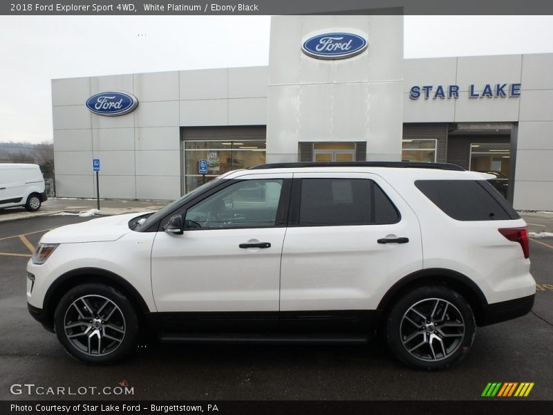 White Platinum / Ebony Black 2018 Ford Explorer Sport 4WD