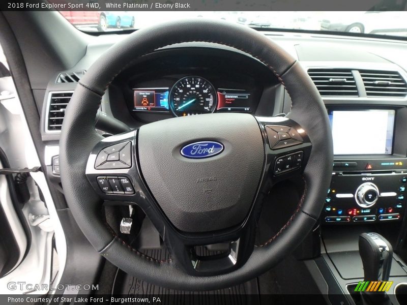 White Platinum / Ebony Black 2018 Ford Explorer Sport 4WD