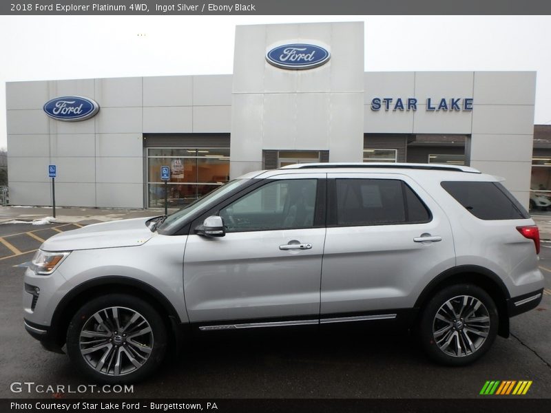 Ingot Silver / Ebony Black 2018 Ford Explorer Platinum 4WD