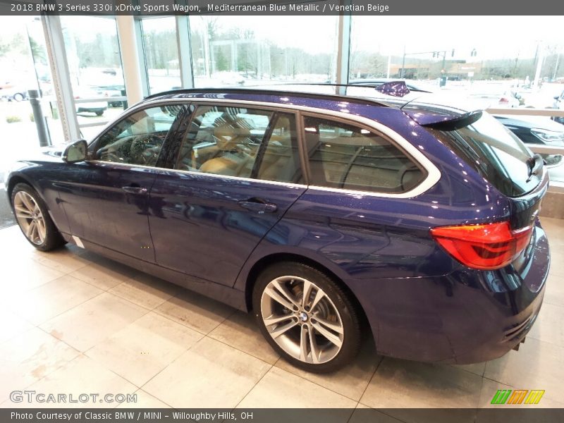 Mediterranean Blue Metallic / Venetian Beige 2018 BMW 3 Series 330i xDrive Sports Wagon