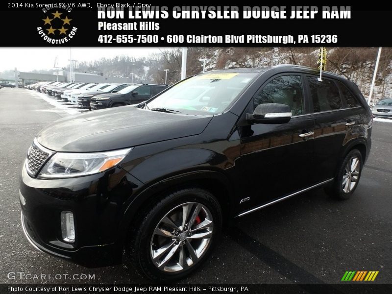 Ebony Black / Gray 2014 Kia Sorento SX V6 AWD