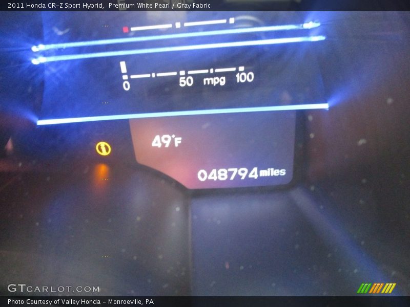Premium White Pearl / Gray Fabric 2011 Honda CR-Z Sport Hybrid