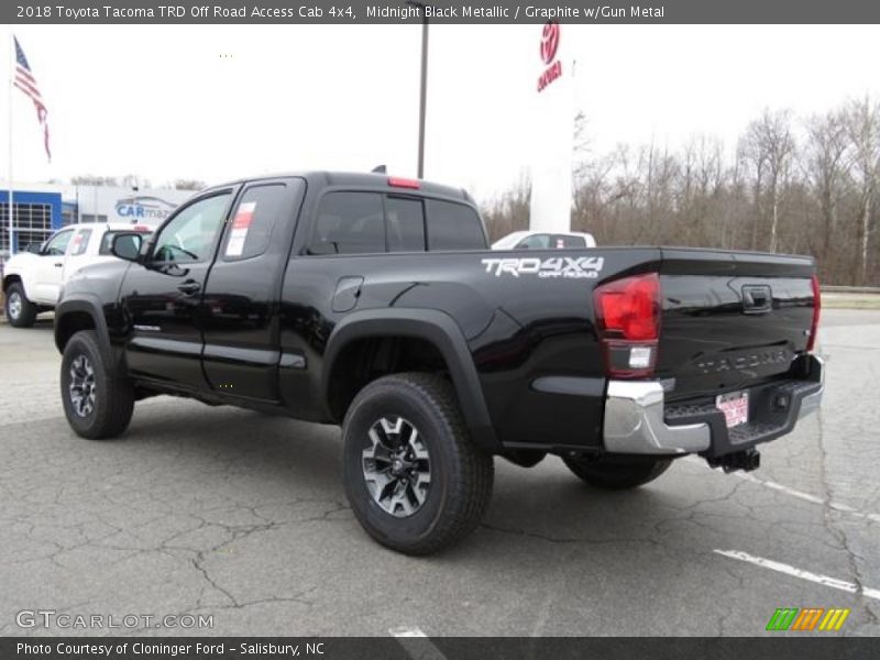 Midnight Black Metallic / Graphite w/Gun Metal 2018 Toyota Tacoma TRD Off Road Access Cab 4x4