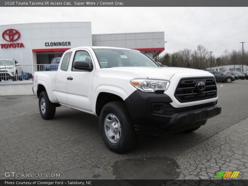 Super White / Cement Gray 2018 Toyota Tacoma SR Access Cab