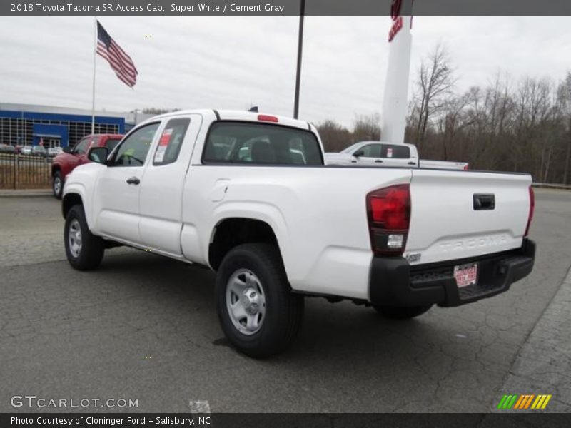 Super White / Cement Gray 2018 Toyota Tacoma SR Access Cab