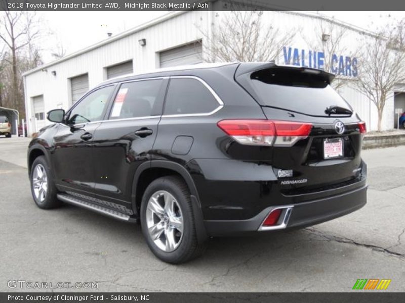 Midnight Black Metallic / Ash 2018 Toyota Highlander Limited AWD