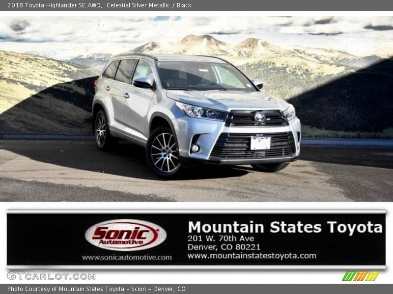 Celestial Silver Metallic / Black 2018 Toyota Highlander SE AWD