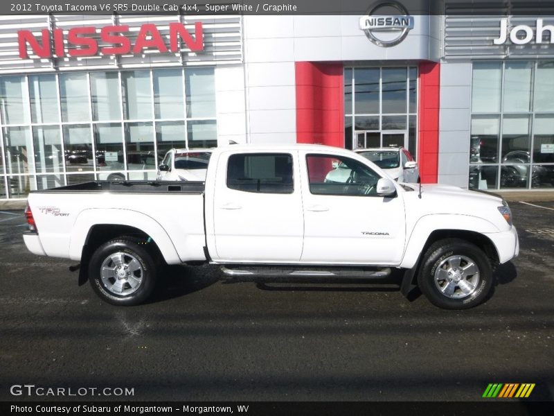 Super White / Graphite 2012 Toyota Tacoma V6 SR5 Double Cab 4x4