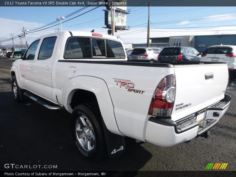 Super White / Graphite 2012 Toyota Tacoma V6 SR5 Double Cab 4x4