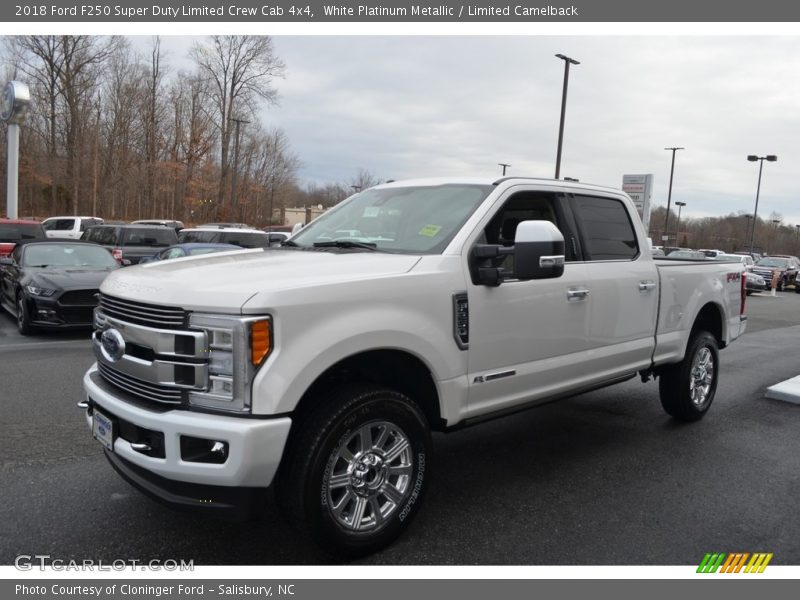 White Platinum Metallic / Limited Camelback 2018 Ford F250 Super Duty Limited Crew Cab 4x4