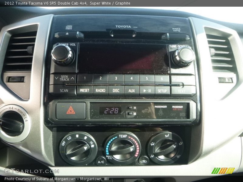 Super White / Graphite 2012 Toyota Tacoma V6 SR5 Double Cab 4x4