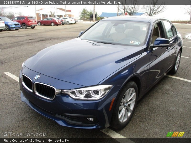 Mediterranean Blue Metallic / Venetian Beige 2018 BMW 3 Series 320i xDrive Sedan
