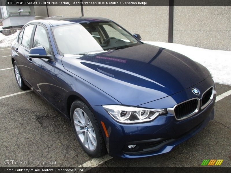 Mediterranean Blue Metallic / Venetian Beige 2018 BMW 3 Series 320i xDrive Sedan