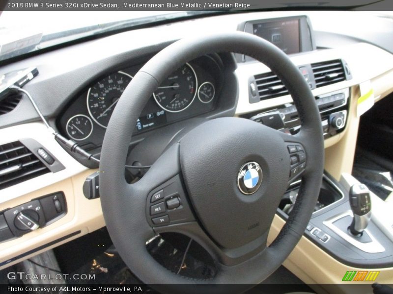 Mediterranean Blue Metallic / Venetian Beige 2018 BMW 3 Series 320i xDrive Sedan