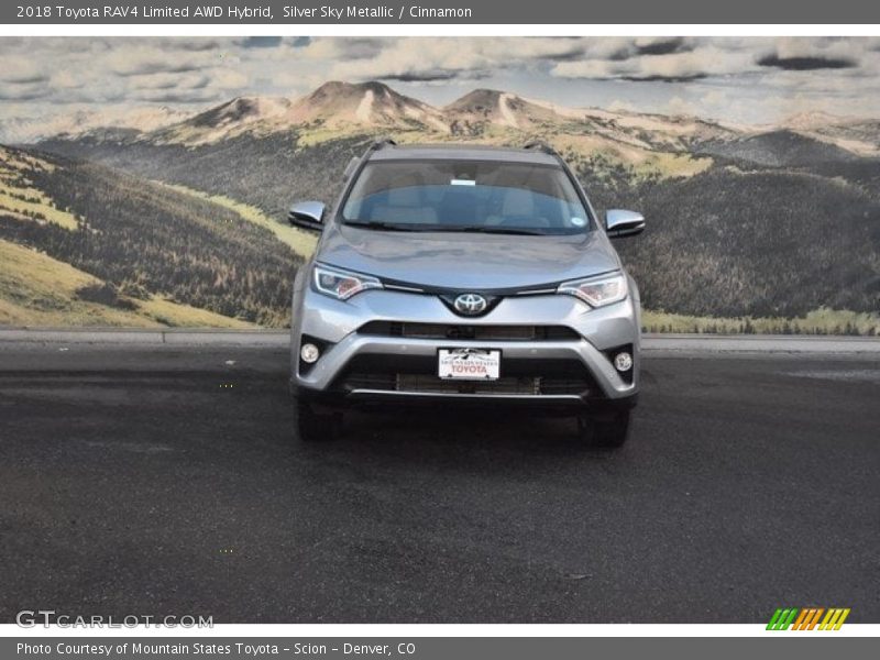 Silver Sky Metallic / Cinnamon 2018 Toyota RAV4 Limited AWD Hybrid