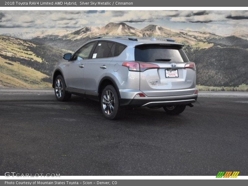 Silver Sky Metallic / Cinnamon 2018 Toyota RAV4 Limited AWD Hybrid