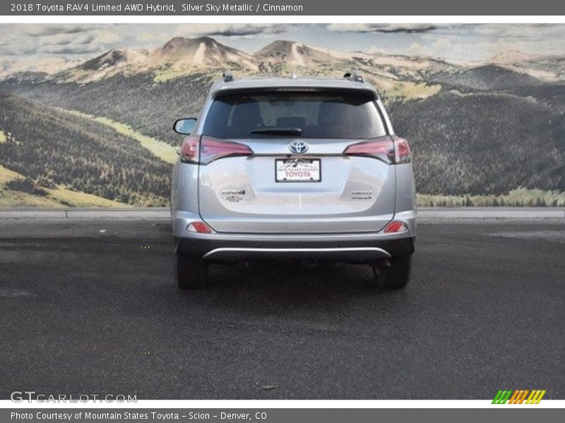 Silver Sky Metallic / Cinnamon 2018 Toyota RAV4 Limited AWD Hybrid