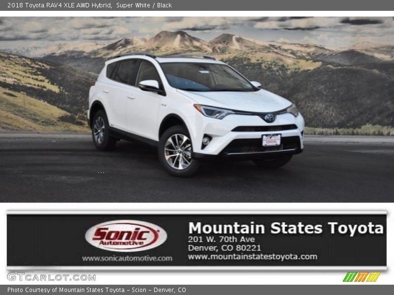Super White / Black 2018 Toyota RAV4 XLE AWD Hybrid