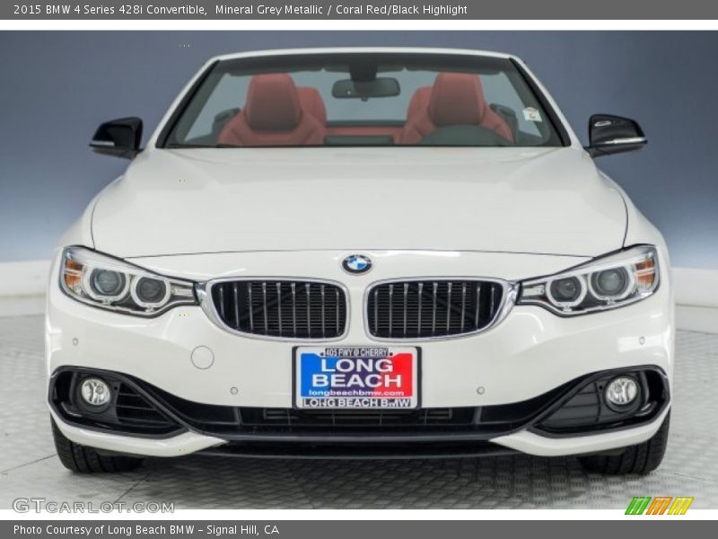 Mineral Grey Metallic / Coral Red/Black Highlight 2015 BMW 4 Series 428i Convertible