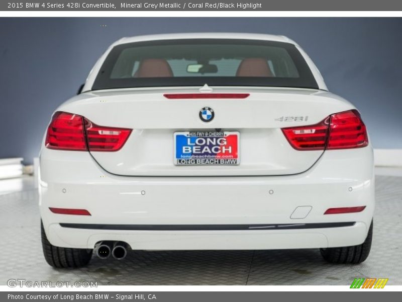 Mineral Grey Metallic / Coral Red/Black Highlight 2015 BMW 4 Series 428i Convertible