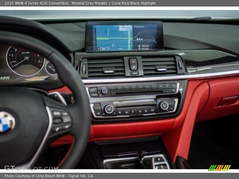 Mineral Grey Metallic / Coral Red/Black Highlight 2015 BMW 4 Series 428i Convertible