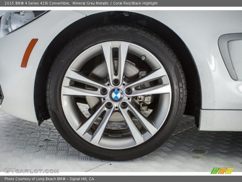Mineral Grey Metallic / Coral Red/Black Highlight 2015 BMW 4 Series 428i Convertible