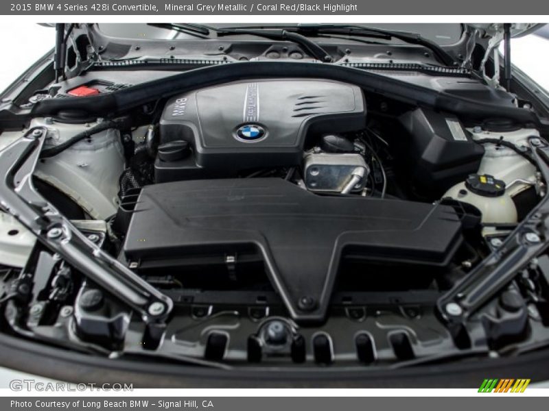 Mineral Grey Metallic / Coral Red/Black Highlight 2015 BMW 4 Series 428i Convertible