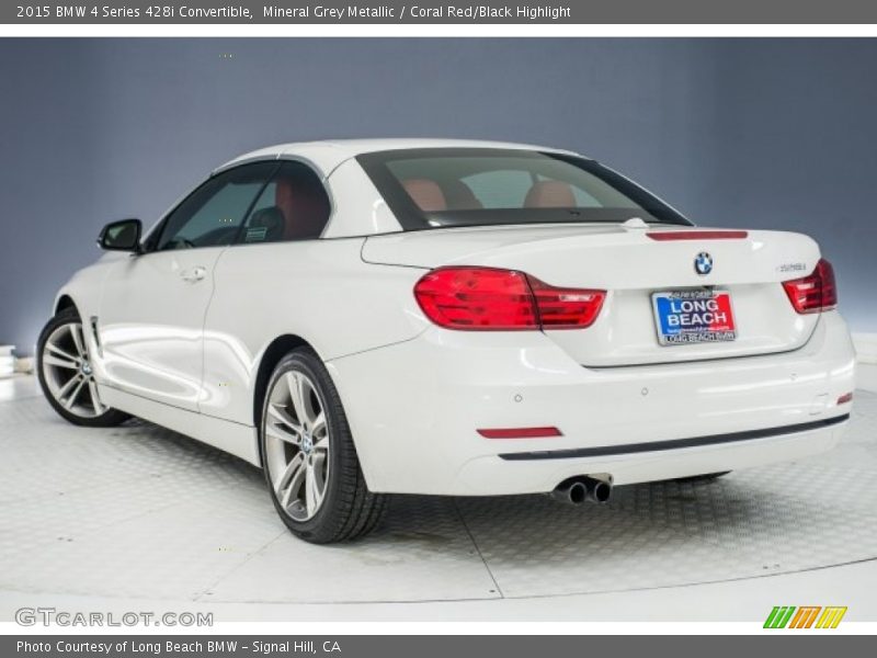 Mineral Grey Metallic / Coral Red/Black Highlight 2015 BMW 4 Series 428i Convertible