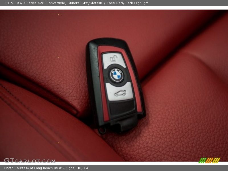 Mineral Grey Metallic / Coral Red/Black Highlight 2015 BMW 4 Series 428i Convertible