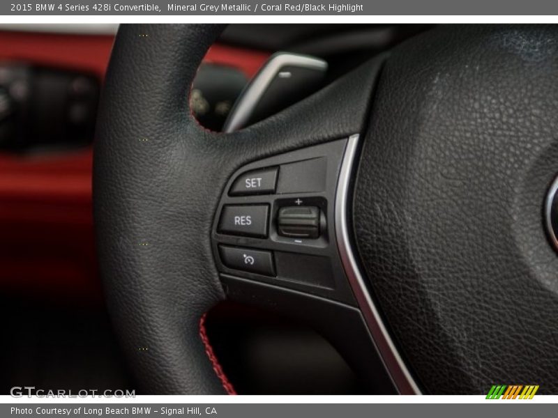Mineral Grey Metallic / Coral Red/Black Highlight 2015 BMW 4 Series 428i Convertible