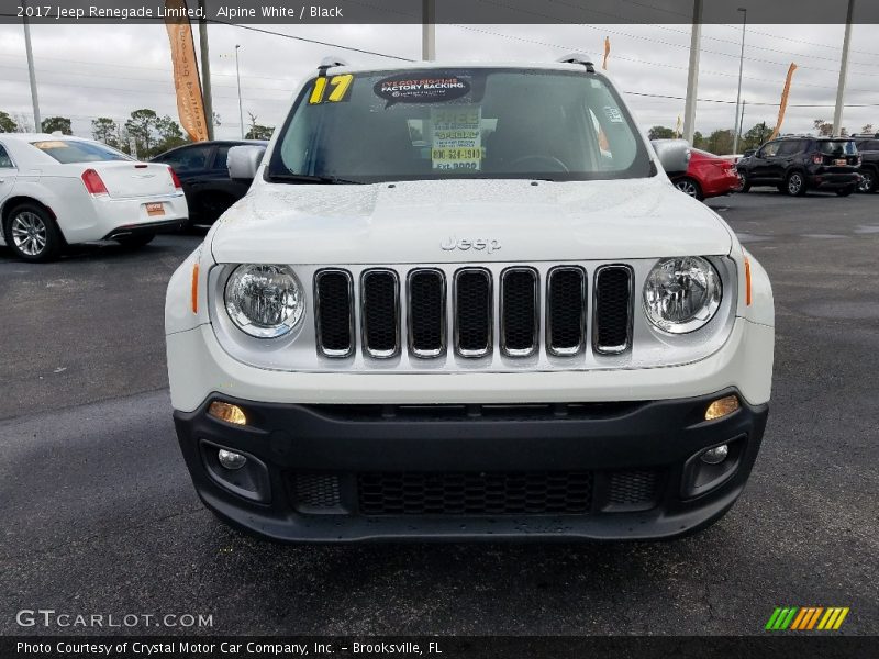 Alpine White / Black 2017 Jeep Renegade Limited