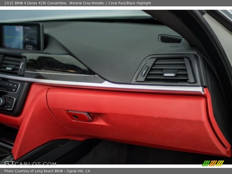 Mineral Grey Metallic / Coral Red/Black Highlight 2015 BMW 4 Series 428i Convertible