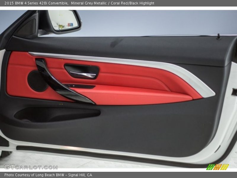 Mineral Grey Metallic / Coral Red/Black Highlight 2015 BMW 4 Series 428i Convertible