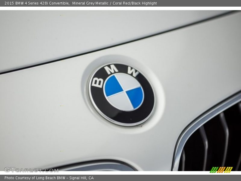 Mineral Grey Metallic / Coral Red/Black Highlight 2015 BMW 4 Series 428i Convertible